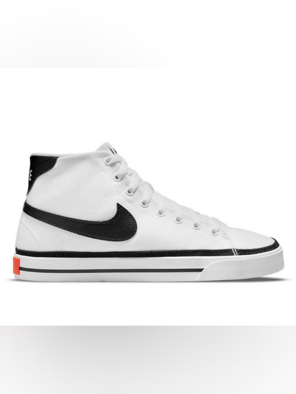 Nike Women’s White High-Top Sneakers with Black Swoosh